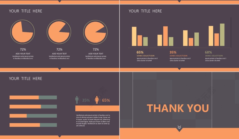 扁平橙灰ppt第4张