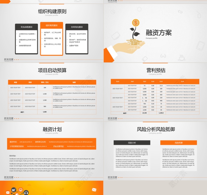 橙色简约轻松创业第一步商业计划书第4张