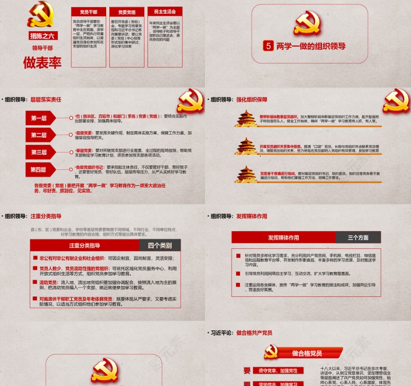 红色简约大气两学一做PPT第5张