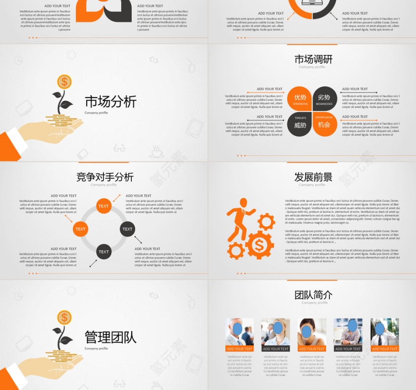 商业计划书工作报告ppt模板第3张