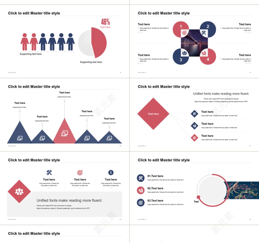 红蓝色调手绘人物简约个人简历p第4张