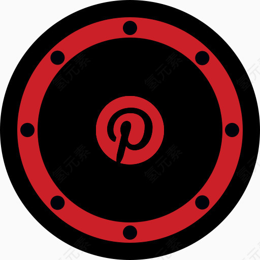 按钮业务圈网络Pinterest圆形的社会社会网络