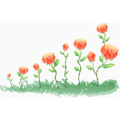 橘色花朵装装饰