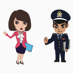 卡通白领警察