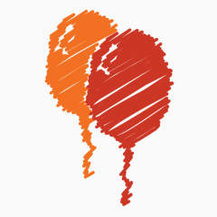 气球气球生日快乐橙色方红乱涂圣诞节的手绘涂鸦的图标