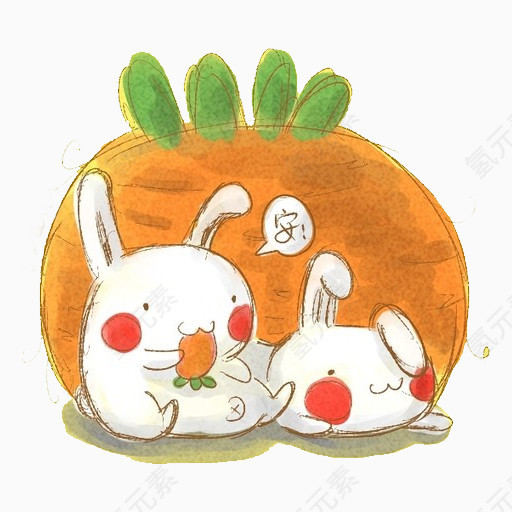 卡通手绘小兔子图案