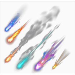 彩色流星光效矢量素材