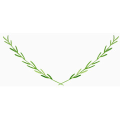 简约绿色叶子边框