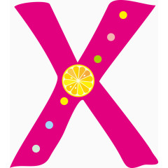 卡通水果字母图标X