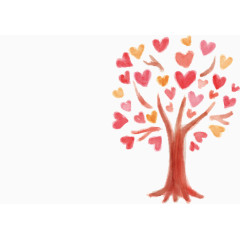 心形树卡通手绘装饰元素