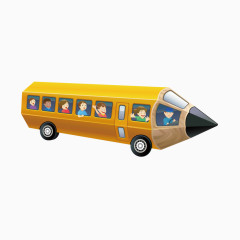 创意铅笔小火车