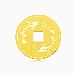 周生生【999.9】黄金压岁钱年年有“鱼”金片金币88410D一