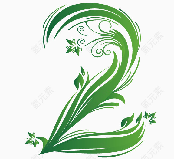  植物花纹数字2