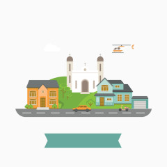 扁平化城市建筑