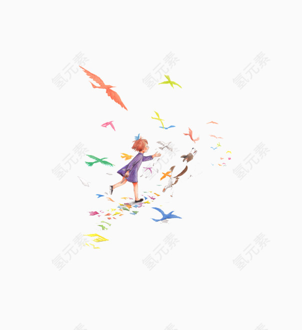 童趣的彩色鸽子