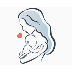 手绘女人和婴儿