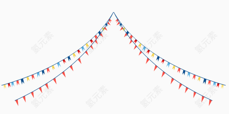 卡通手绘彩旗吊旗