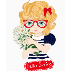 手捧鲜花的少女