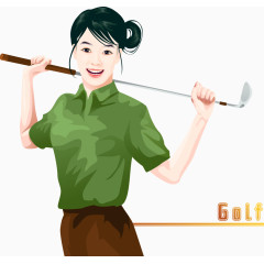 卡通高尔夫球女孩