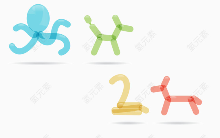 气球折叠动物素材