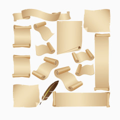 牛皮纸 羽毛 书写 文案背景元素