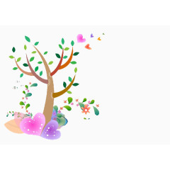 彩绘美丽树木免抠素材图片