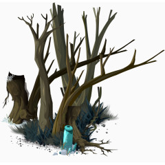 卡通树木元素树木背景元素