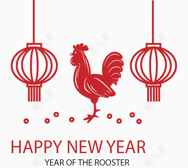 2017年鸡年矢量免抠素材