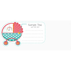 婴儿车卡通标签