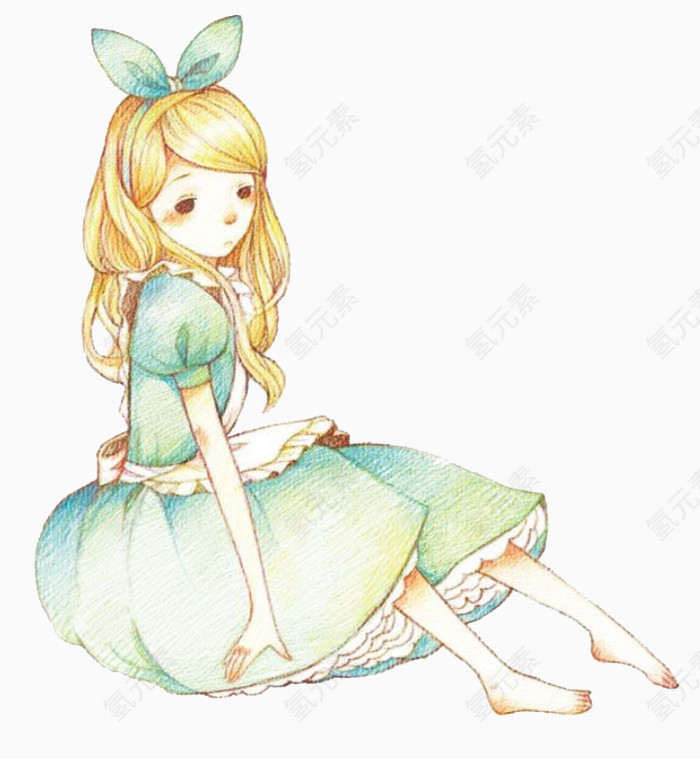 卡通手绘少女