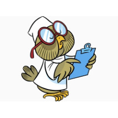 卡通手绘医生鹦鹉