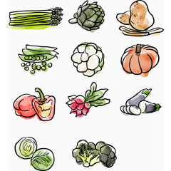 彩绘蔬菜矢量合集