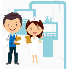 医生和护士卡通矢量图