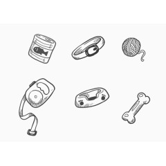 卡通手绘素描宠物用品