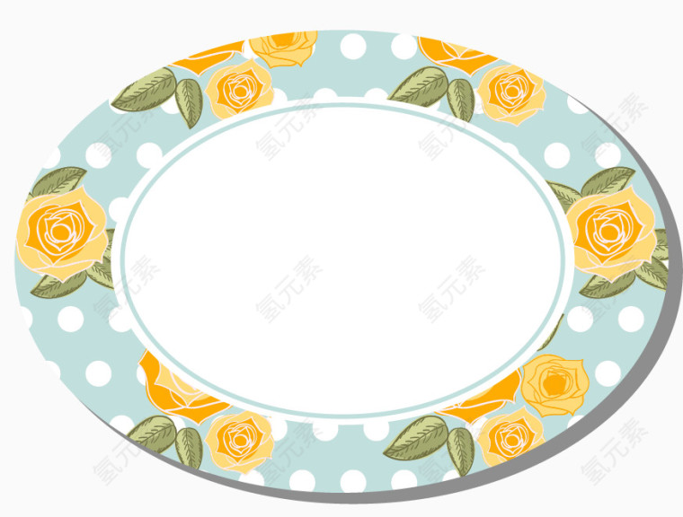 橘色印花椭圆边框