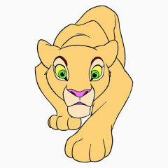 慢慢行走的狮子素材