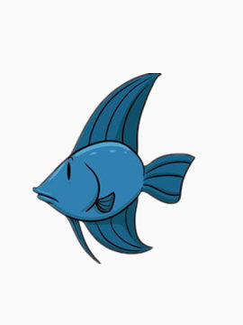 卡通深蓝色鱼