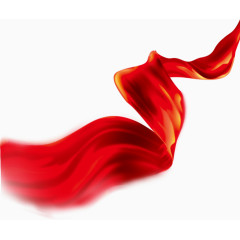 红色丝巾古风水墨