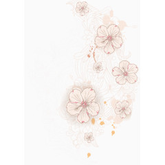 卡通手绘的粉红色的五瓣的桃花背景元素