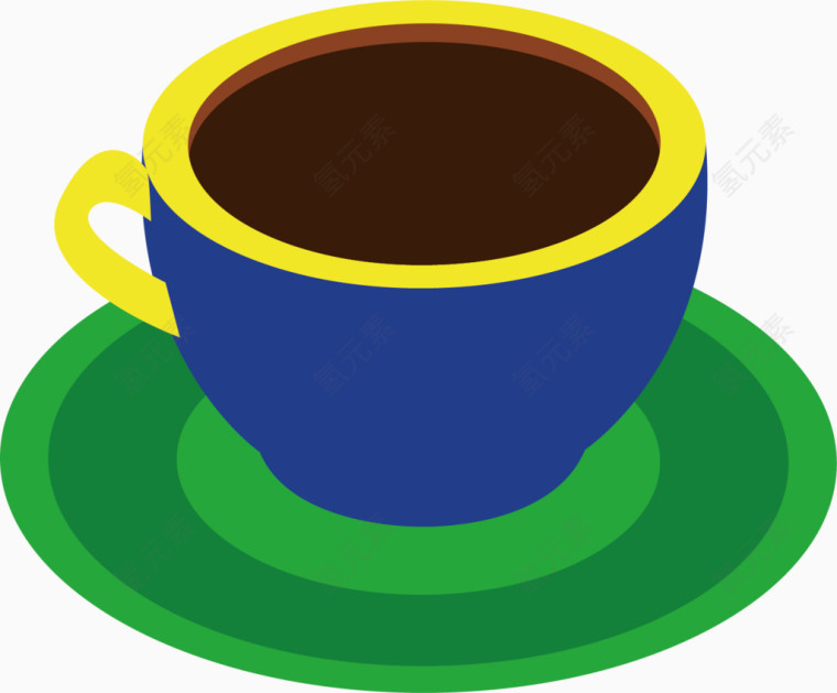 一杯咖啡卡通手绘图标元素