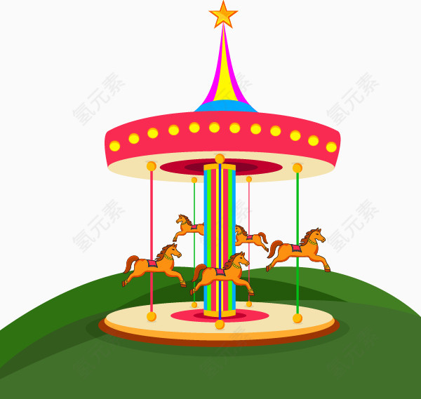 卡通马戏团旋转木马
