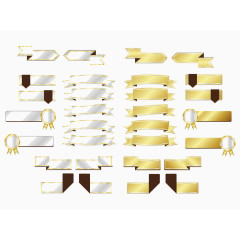 时尚丝带标签设计矢量素材