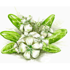 手绘风油画风水彩风手绘花朵