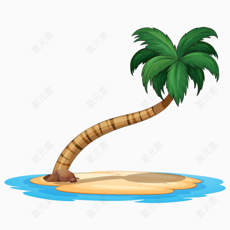 夏日元素卡通椰子树