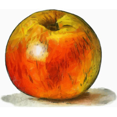 卡通手绘水彩苹果