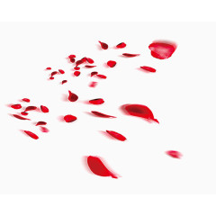 红色花瓣漂浮元素