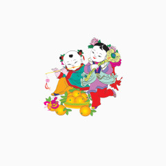 喜庆手绘人物拜年