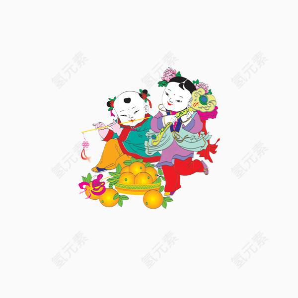 喜庆手绘人物拜年