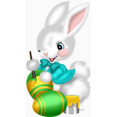 画彩蛋的兔子