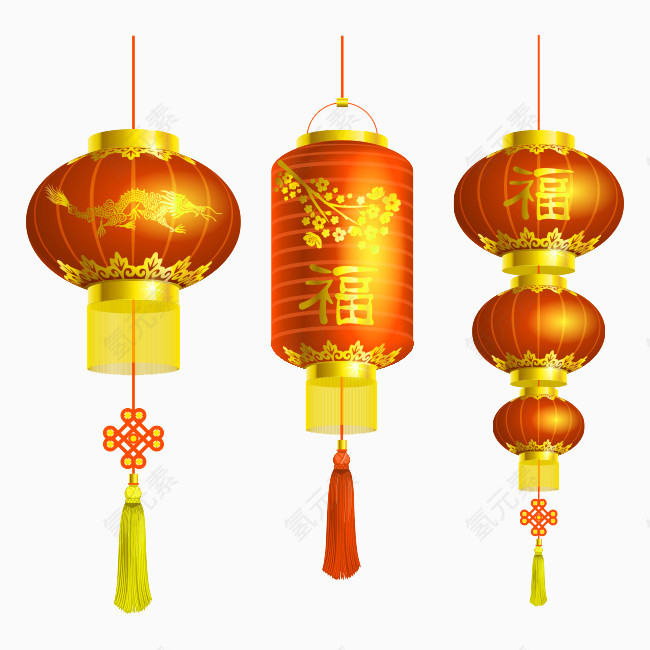 金红色灯笼图案